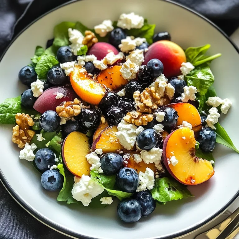 Blueberry Peach Feta Salad