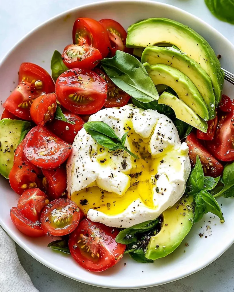 Burrata and Tomato Salad with Avocado