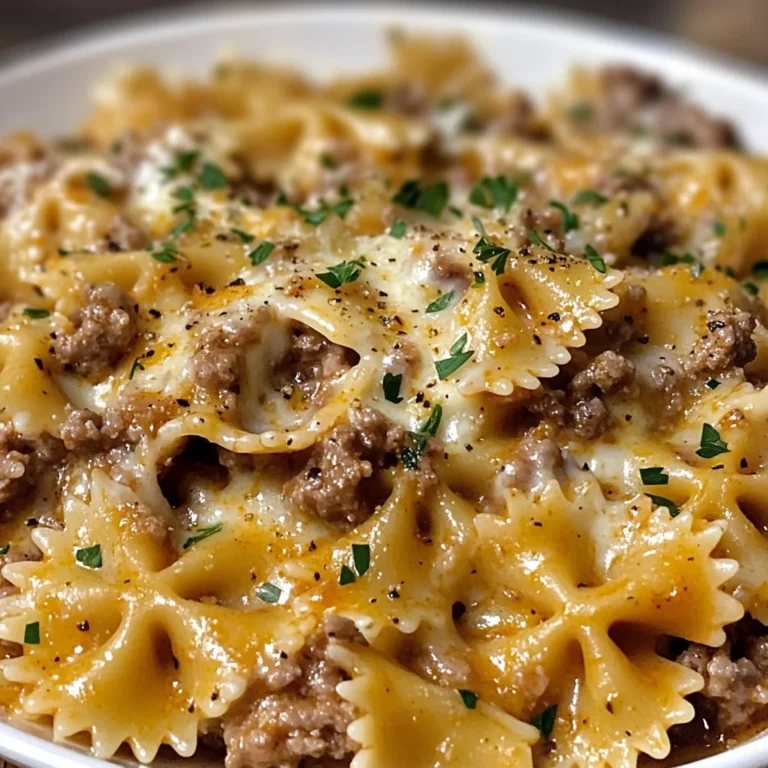 Cajun Garlic Butter Beef And Cheesy Bowtie Pasta