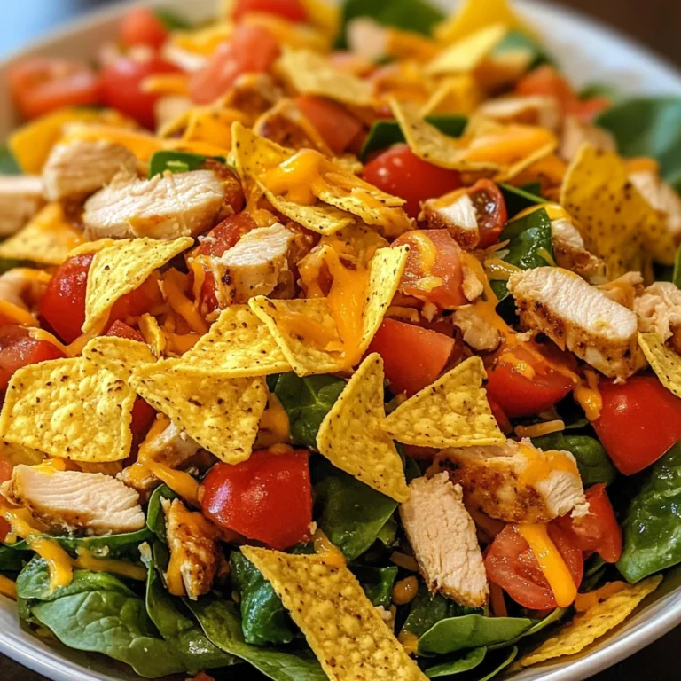 Chicken Taco Salad with Spinach, Tomatoes, and Cheddar
