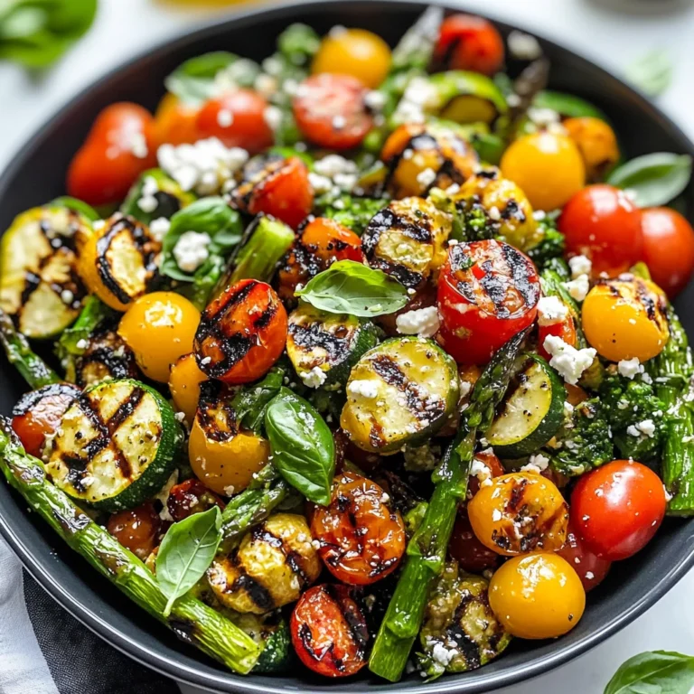 Chopped Grilled Vegetable Salad with Lemon Basil Vinaigrette