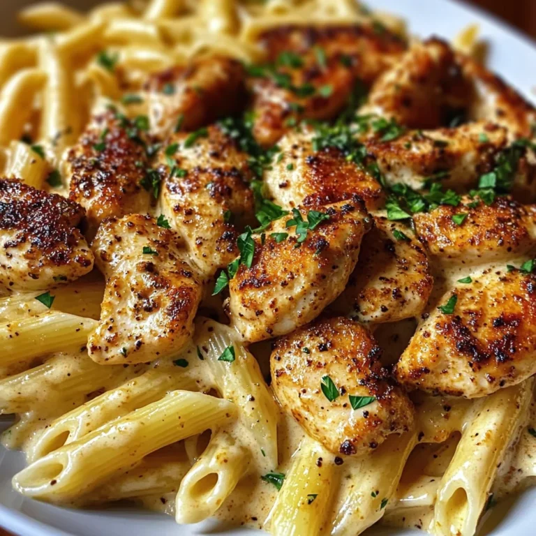 Creamy Cajun Chicken Bites With Penne