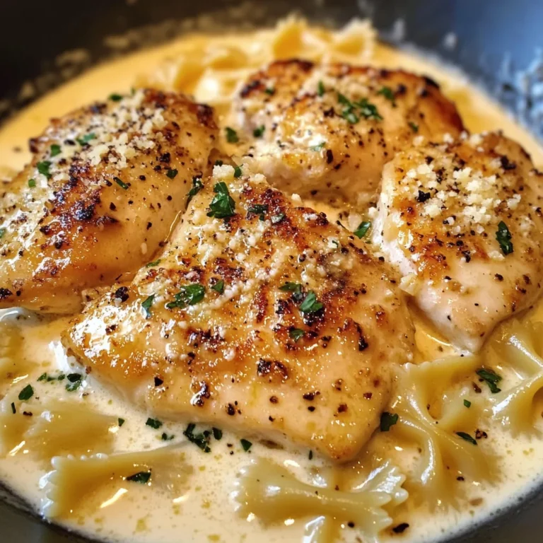 Juicy Garlic Butter Chicken With Bowtie Pasta