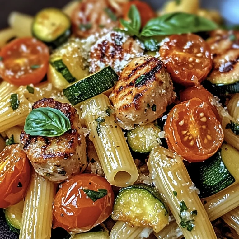 Chicken Sausages with Zucchini, Tomatoes, and Pasta Recipe