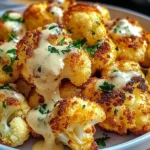 Crispy Baked Cauliflower Bites with Garlic Sauce