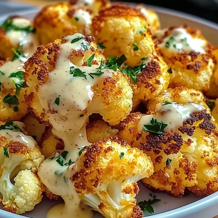 Crispy Baked Cauliflower Bites with Garlic Sauce