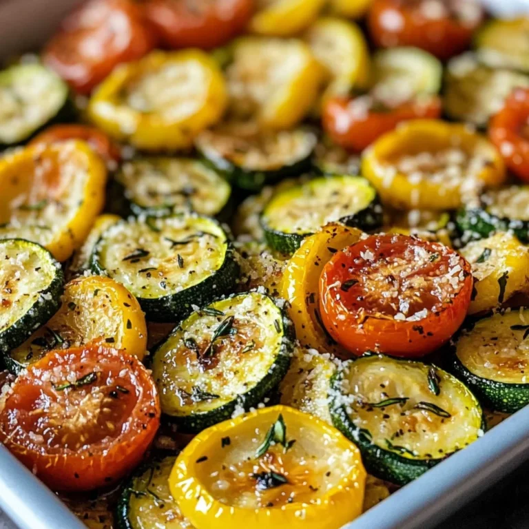 Roasted Garlic-Parmesan Zucchini Squash and Tomatoes Recipe