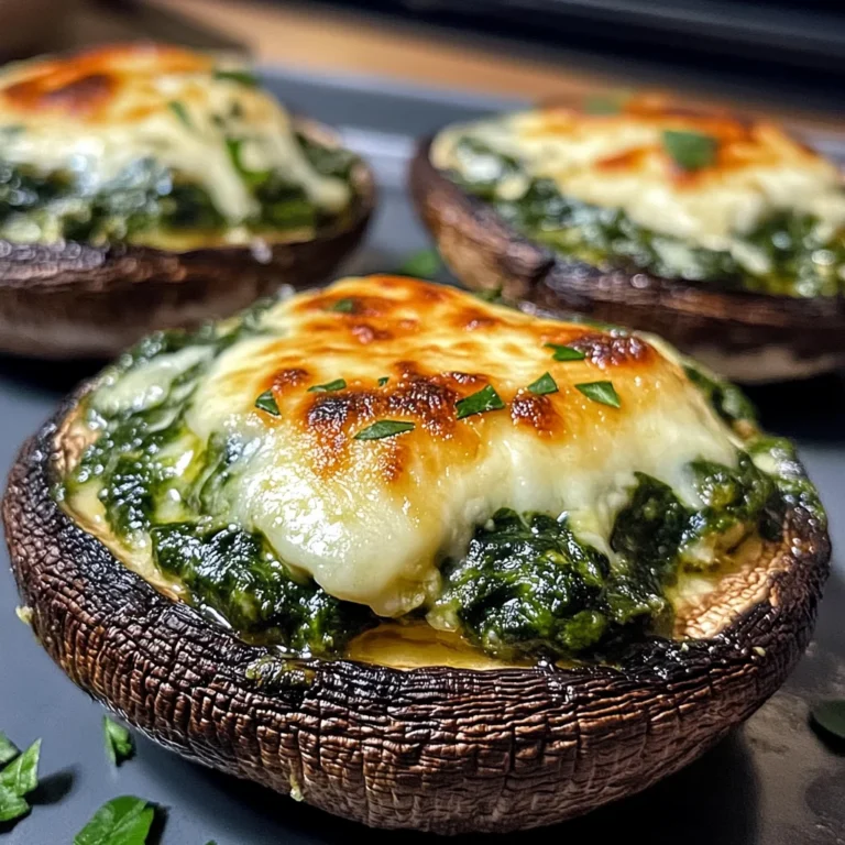 Spinach and Cheese Stuffed Portobello Mushroom