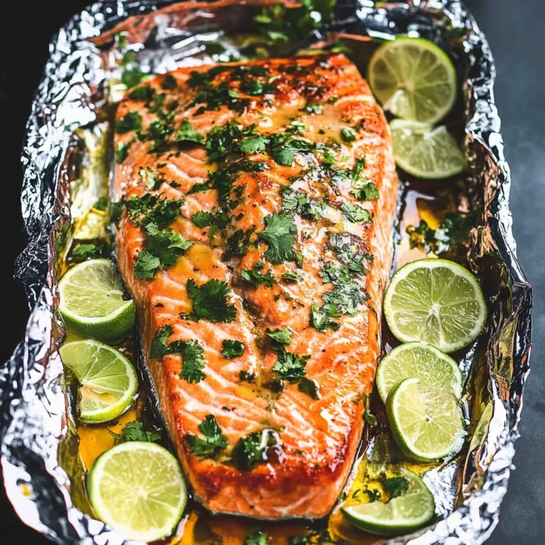 Baked Honey Cilantro Lime Salmon in Foil