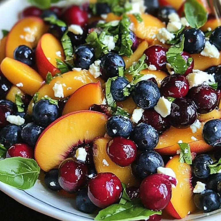Blueberry Peach Feta Salad