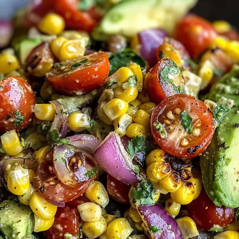 Charred Corn Avocado Salad with Roasted Red Onions