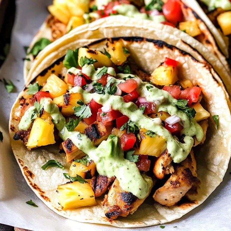Chili Lime Chicken Tacos with Grilled Pineapple Salsa