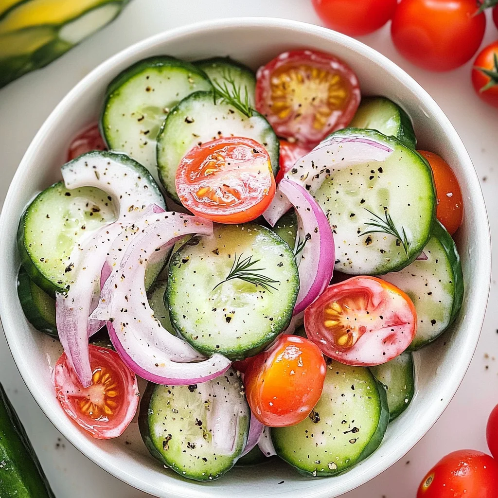 Creamy Cucumber Tomato Salad