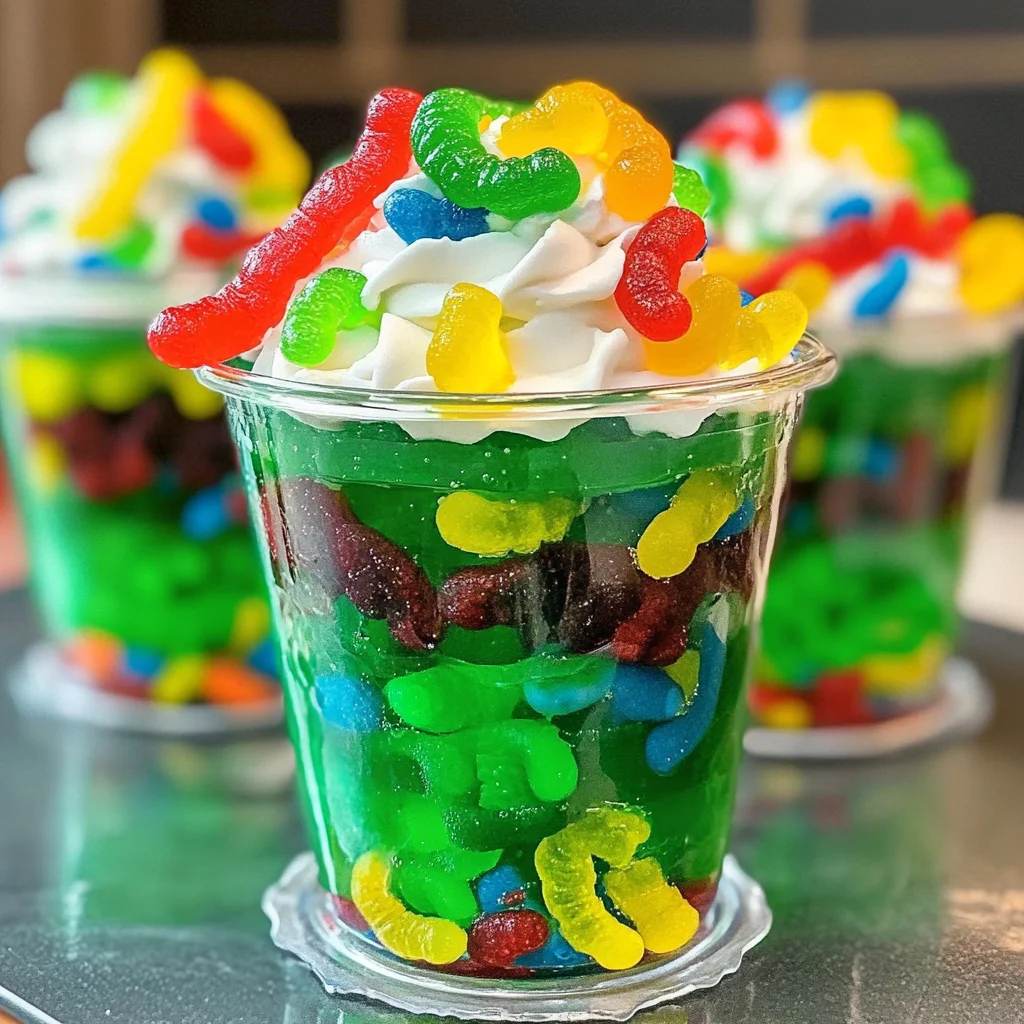 Gummy Worm Jello Cups Recipe