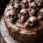 High Altitude Ginger Chocolate Skull Cake for Halloween