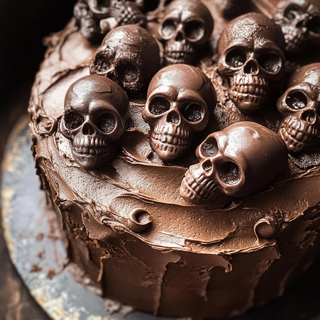 High Altitude Ginger Chocolate Skull Cake for Halloween