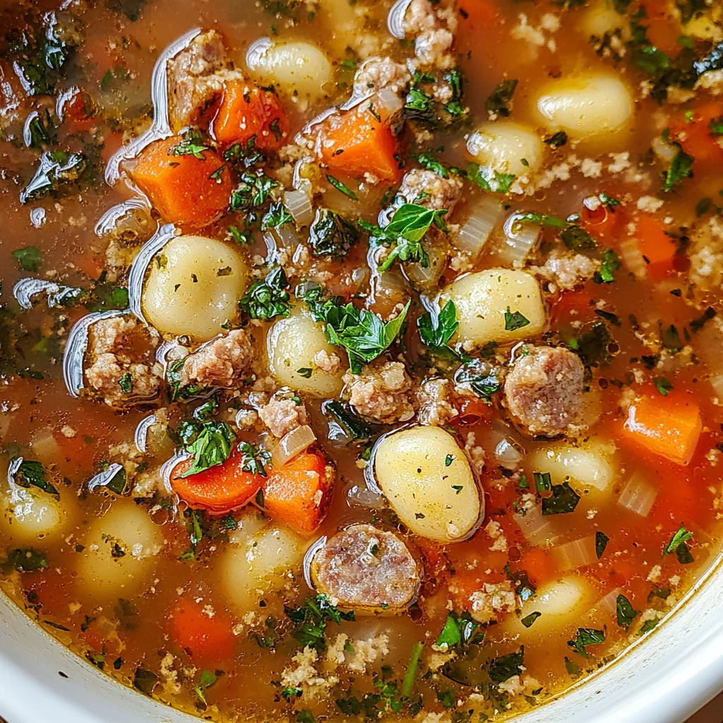 Italian Vegetable Soup with Spicy Sausage