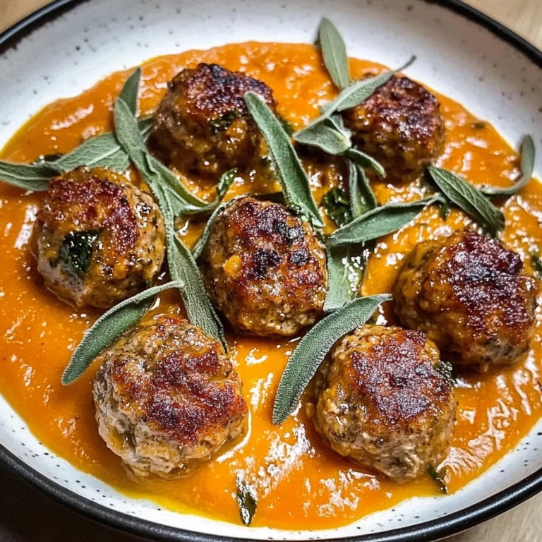 Turkey Meatballs in Pumpkin Sage Sauce