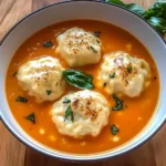 Tomato Soup with Cheese Dumplings