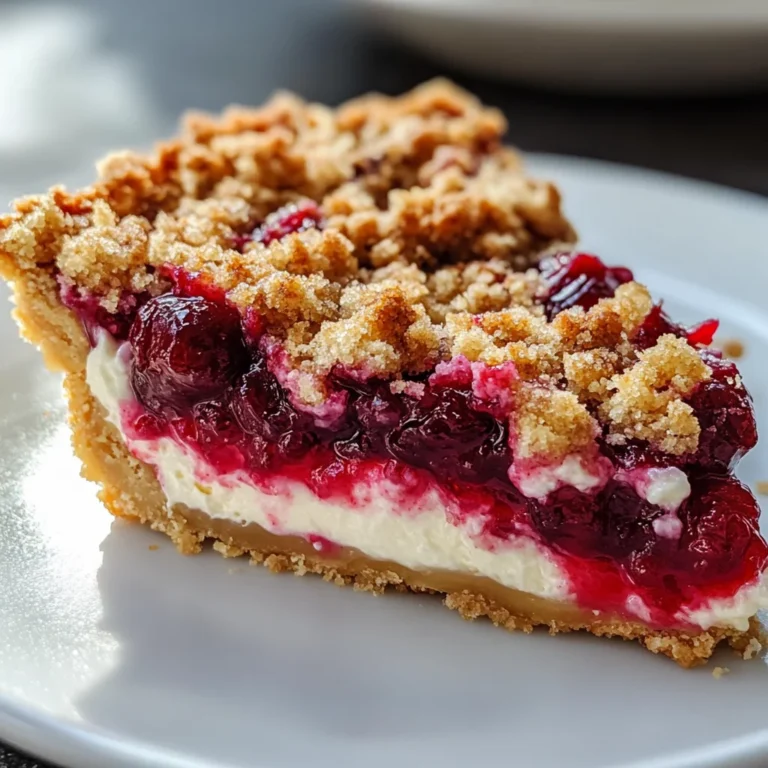 Cranberry Cream Cheese Crumb Pie