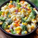Creamy Broccoli Cauliflower Corn Salad