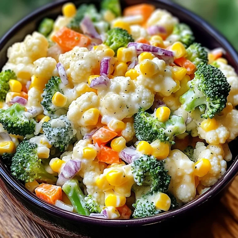 Creamy Broccoli Cauliflower Corn Salad