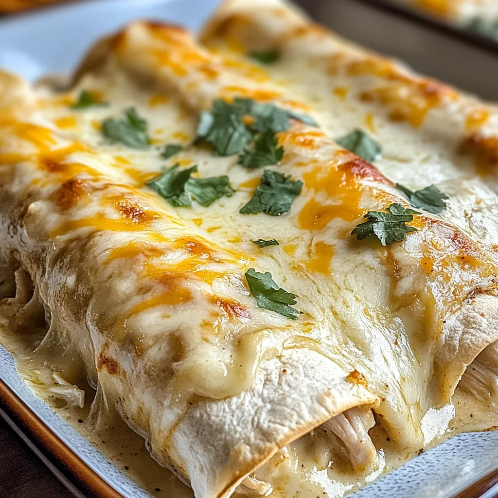 Creamy White Chicken Enchiladas