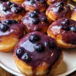 Blueberry Cake Donuts with Blueberry Glaze