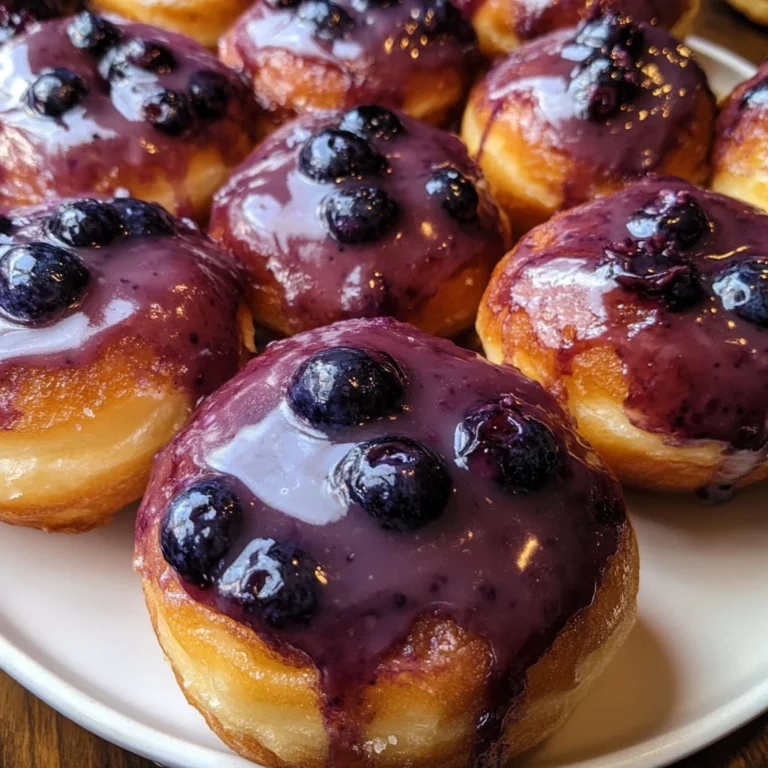 Blueberry Cake Donuts with Blueberry Glaze