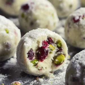Cranberry Pistachio White Chocolate Truffles