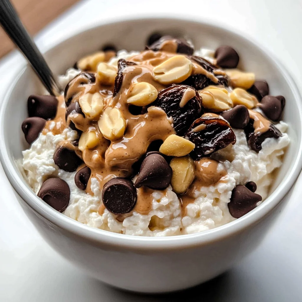 Healthy Cottage Cheese Snickers Bowl {High Protein}