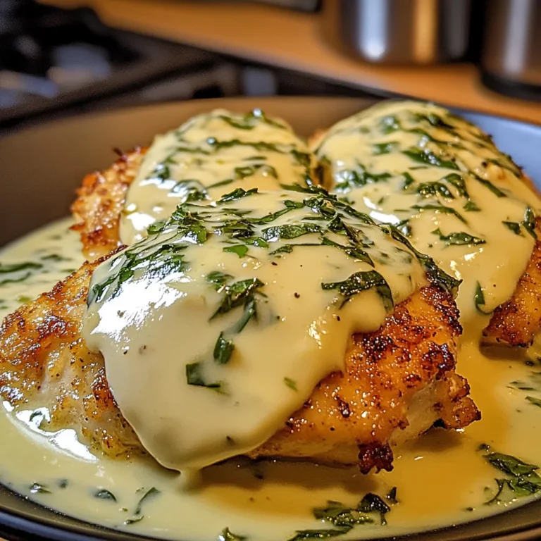 Mozzarella Chicken in Basil Cream Sauce