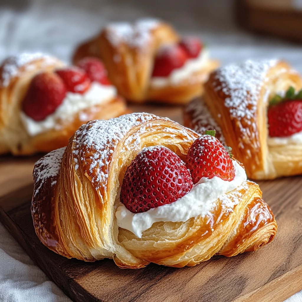 Strawberry Cream Stuffed Croissants