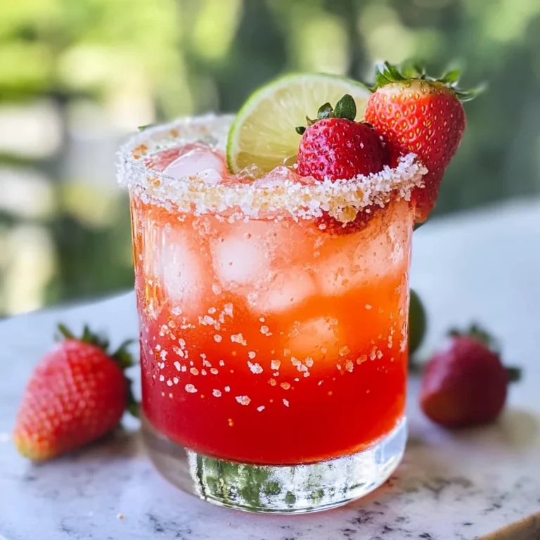 Strawberry Lime Mocktail Margarita