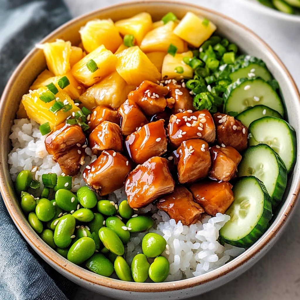 Teriyaki Chicken Poke Bowls